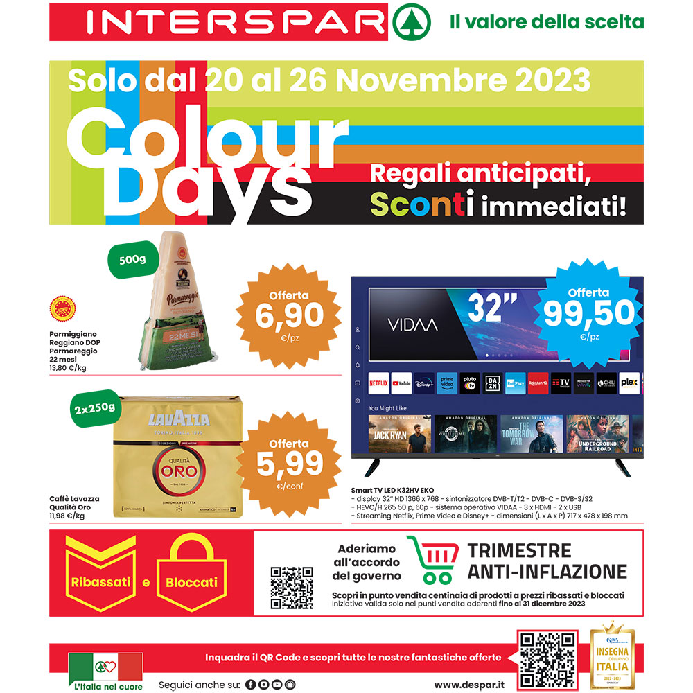 Offerta Interspar - Colour Days - Valida dal 20 al 29 novembre 2023.
